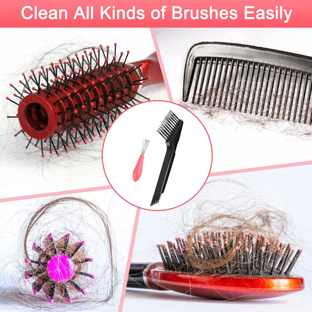 1pcs Hair Brush Cleaner Hairbrush Comb Cleaner for Removing Hair Dust Handle Embeded Comb Cleanup Hook Salon Removing Tool